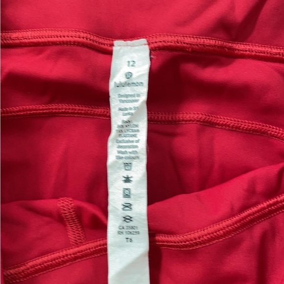 Lululemon 10” red bike shorts - Picture 2 of 3